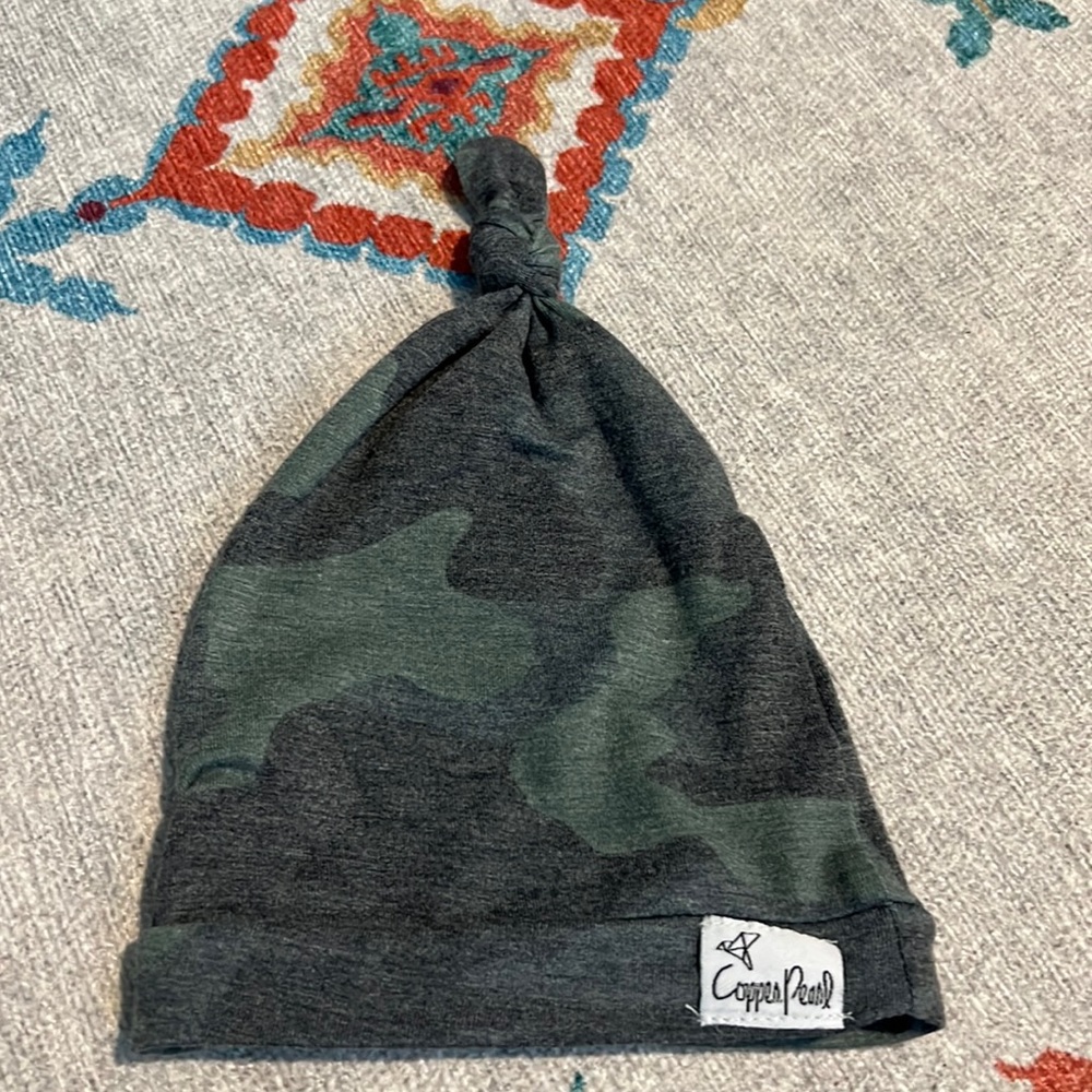 Copper Pearl beanie Camo Newborn
